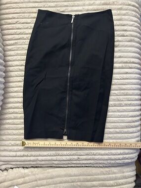 Bebe Black Zip-Front Pencil Skirt